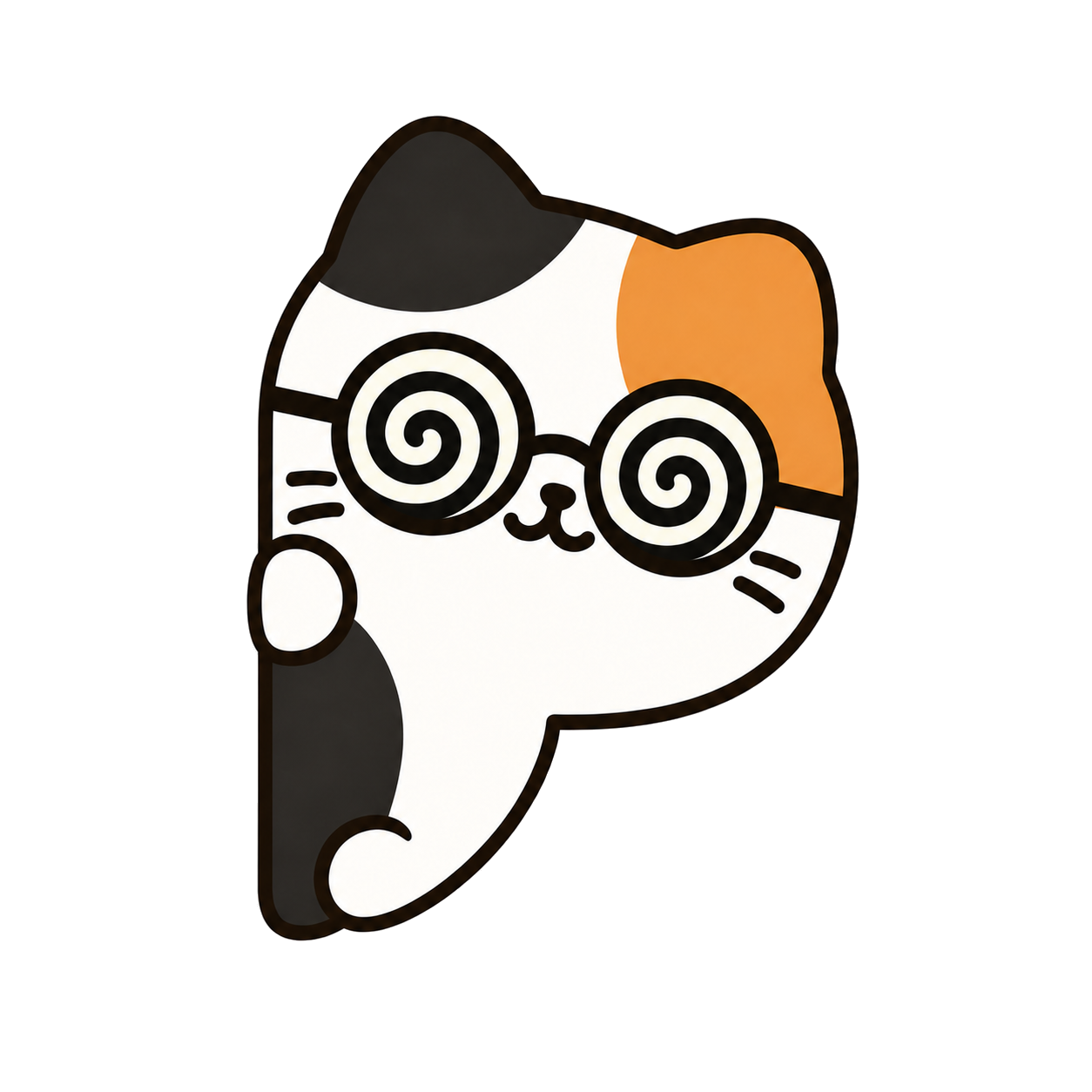 Kikkie mascot wearing spiral glasses
